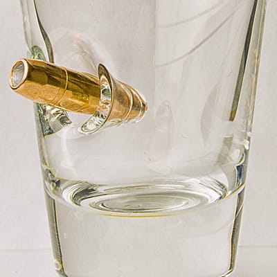 ShotGlas mit realem Geschoss - Handmade
